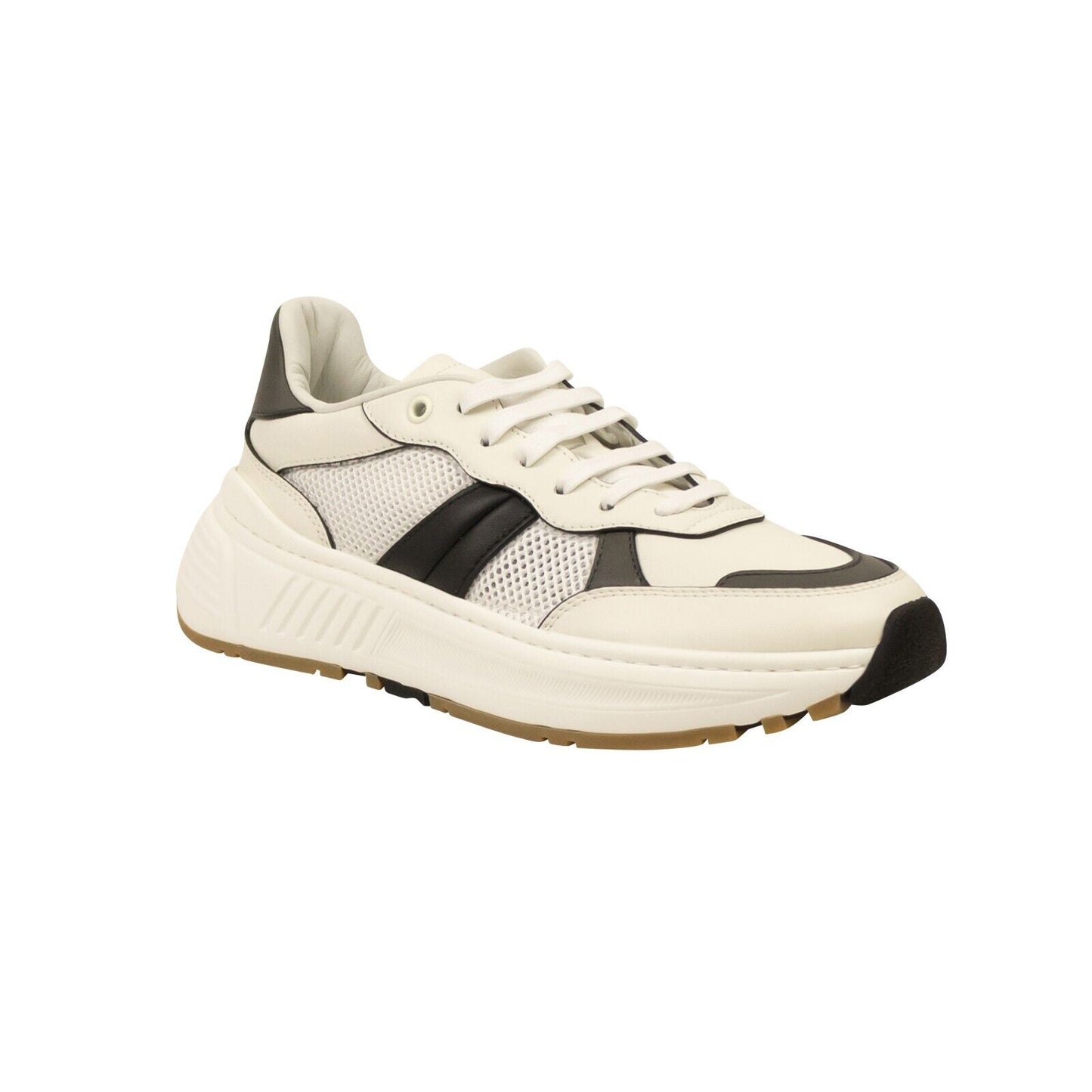 White And Black Leather Speedster Sneakers