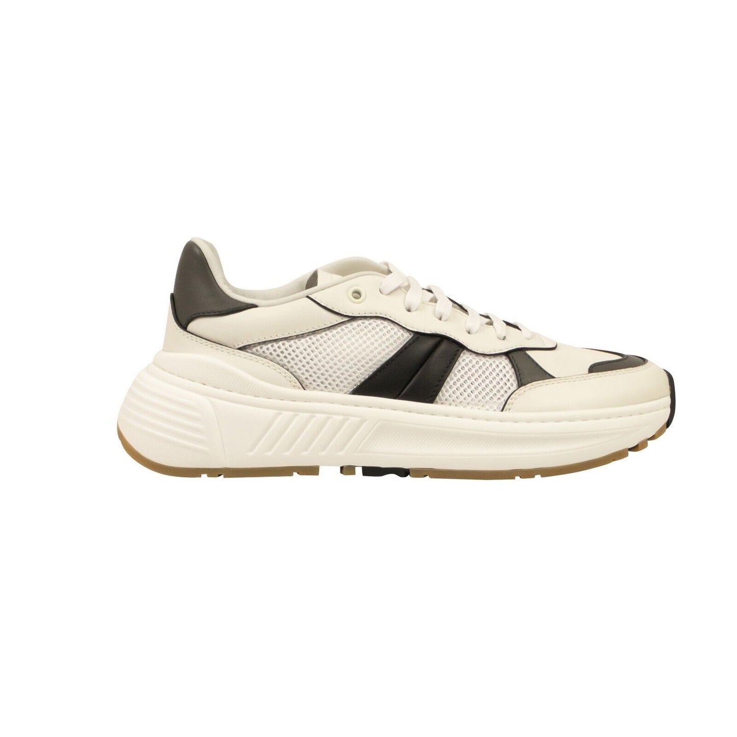 White And Black Leather Speedster Sneakers