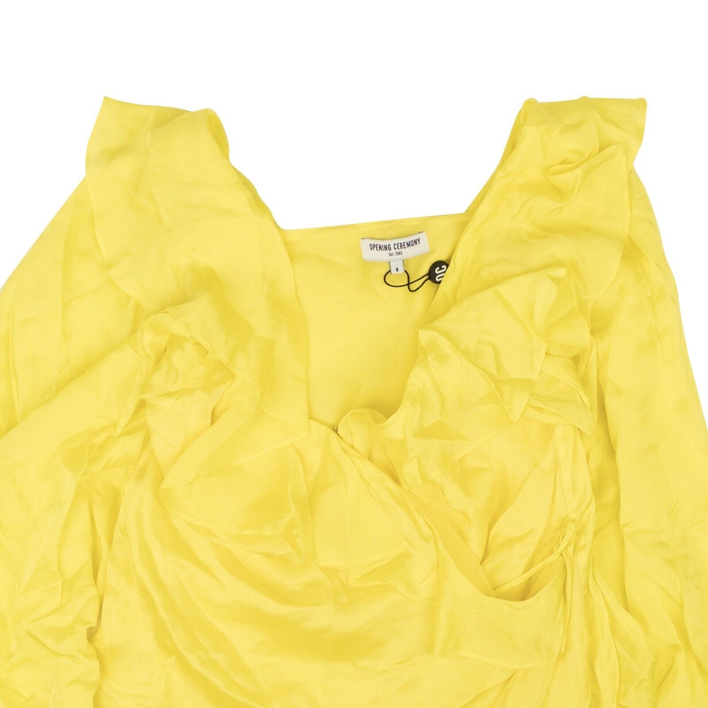 Opening Ceremony Cascade Wrap Top - Yellow
