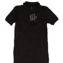 Opening Ceremony Ruffle Pointelle Polo Dress - Black