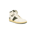 White And Forest Green Rhecess Hi Top Sneakers