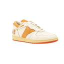 White And Orange Leather Rhecess Low Sneakers