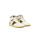 White And Forest Green Rhecess Hi Top Sneakers