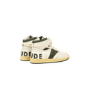 White And Forest Green Rhecess Hi Top Sneakers