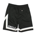 Black Cotton Graphic Bermuda Shorts