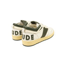 White And Forest Green Rhecess Low Sneakers