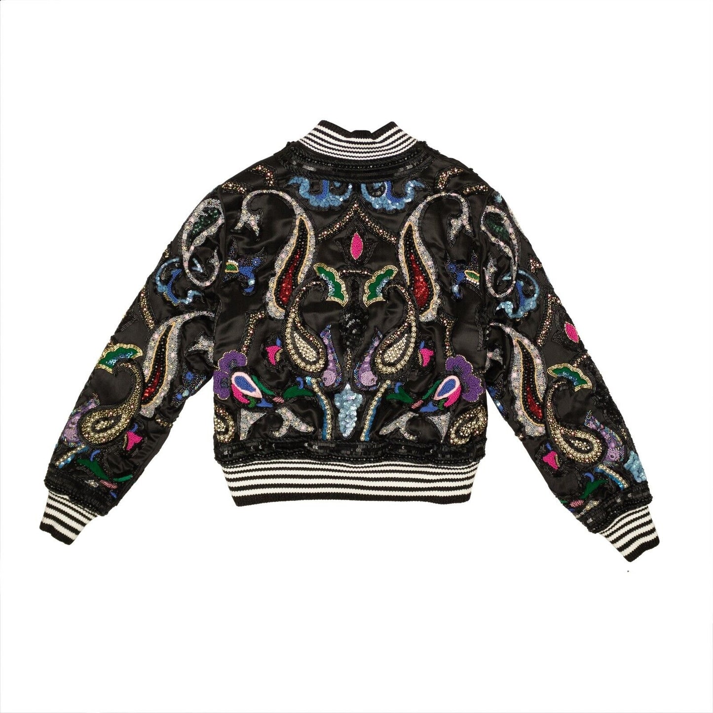 Amiri Paisley Beaded Bomber - Black/Multi