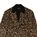 Brown Leopard Print Single Breasted Coat