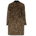 Brown Leopard Print Single Breasted Coat