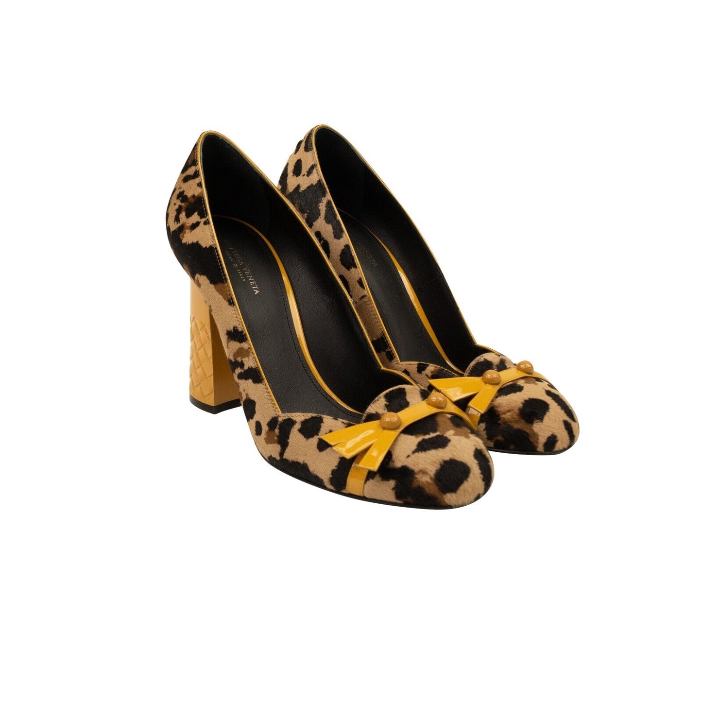 Leopard And Marigold Pony Calfskin Heels