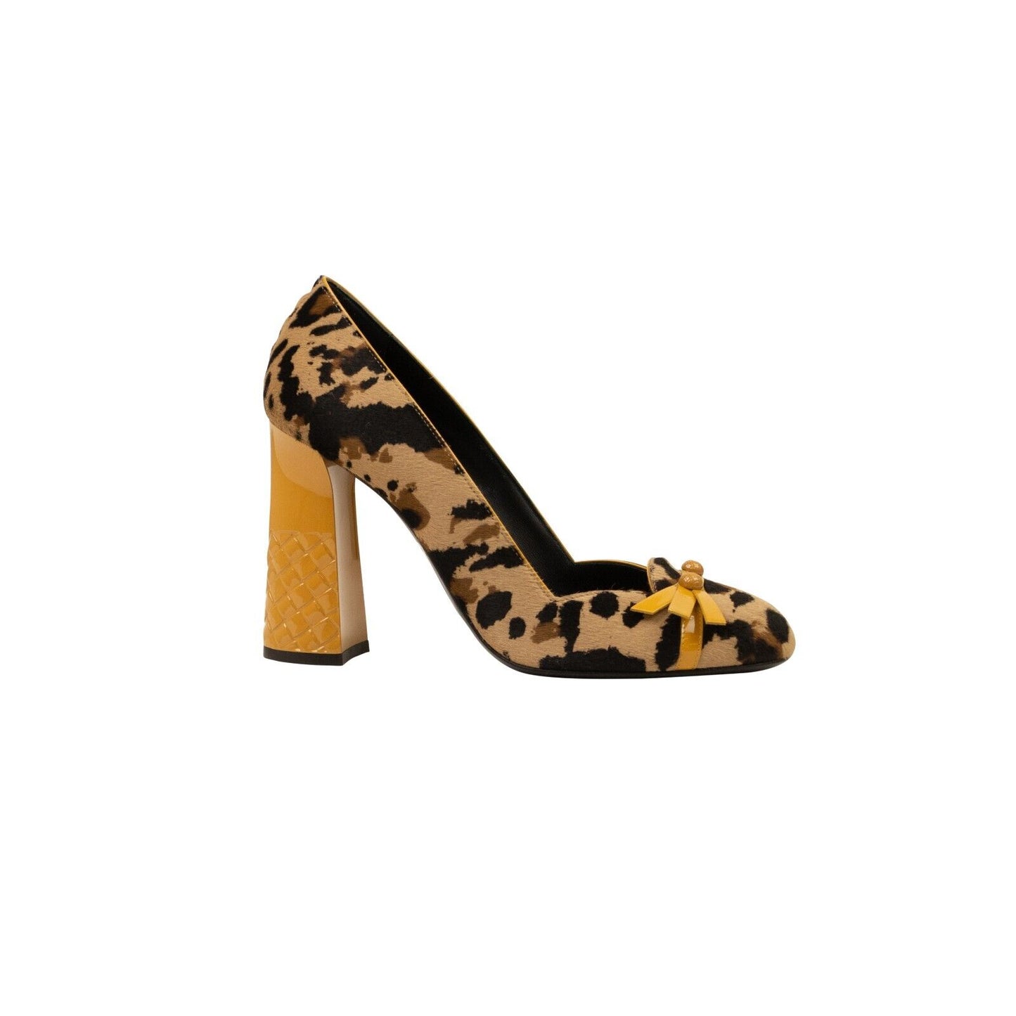 Leopard And Marigold Pony Calfskin Heels