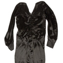 NWT BOTTEGA VENETA Black V-Neck Design Silk Dress