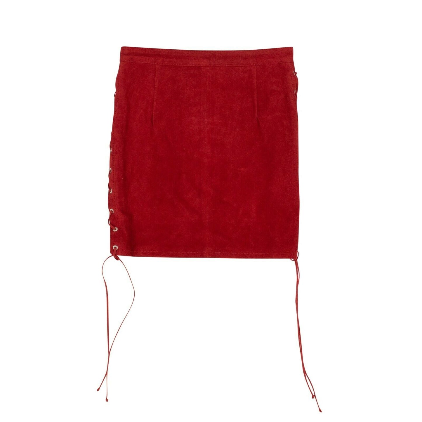 Unravel Project Suede Side Lace-Up Mini Skirt - Red