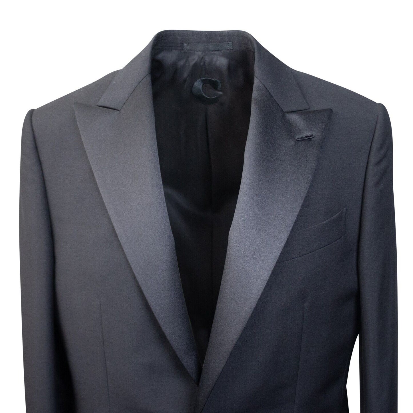 Black Wool Blend Single Breasted Blazer