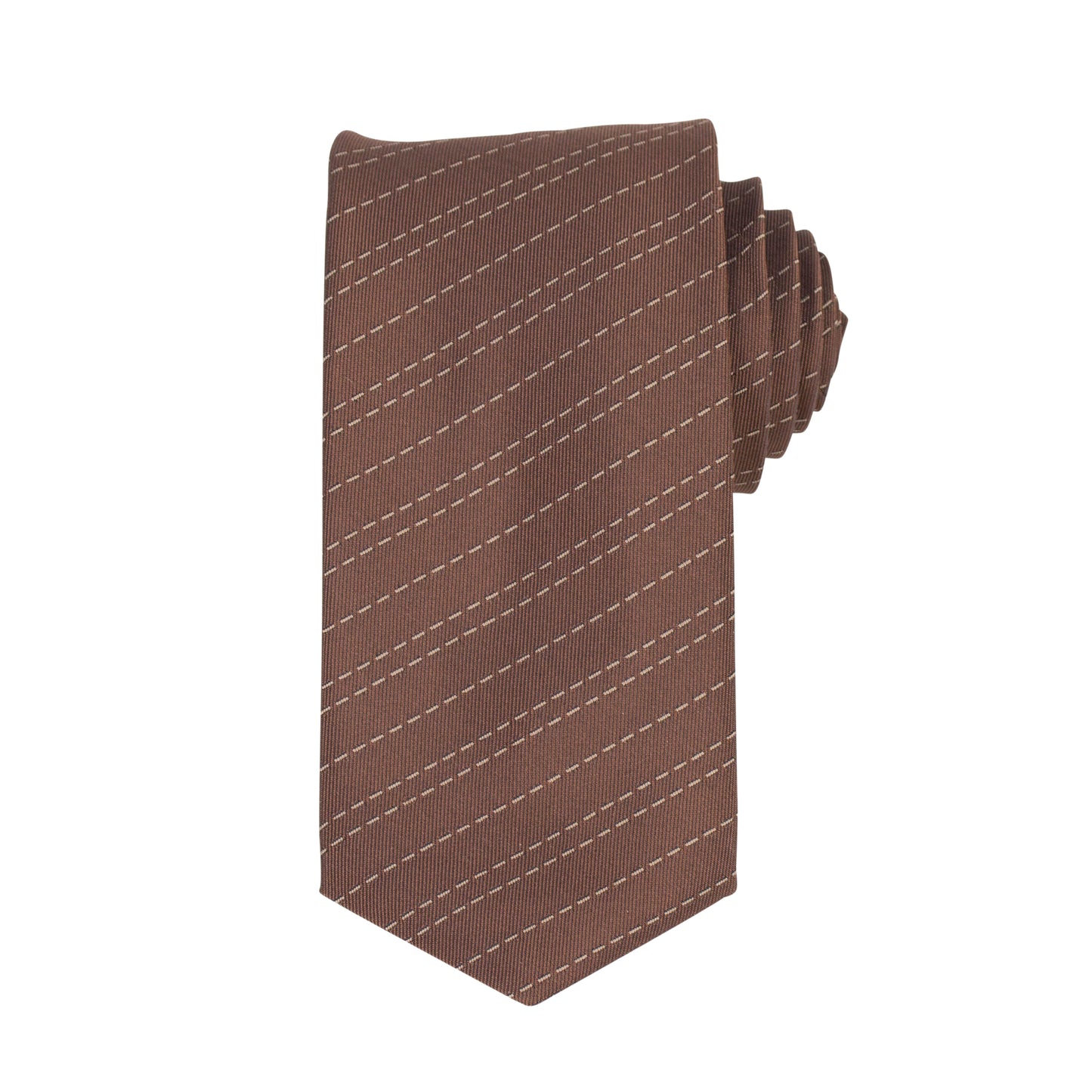 John Lobb Silk Striped Neck Tie - Brown