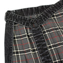 Unravel Project Denim Plaid Asymmetric Skirt - Black