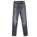 Unravel Project Triple Zip Skinny Fit Jeans - Blue