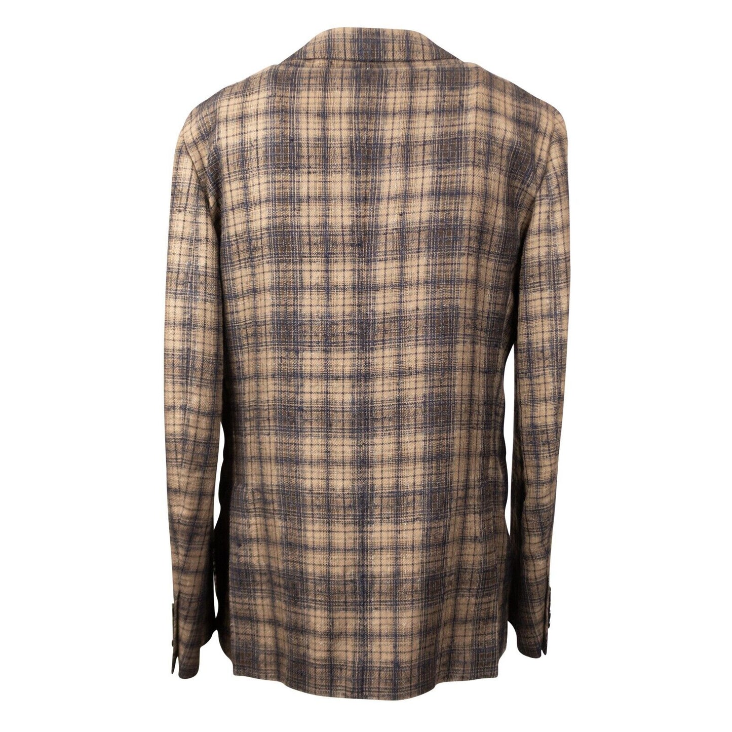 Brown Plaid Single Breasted Blazer