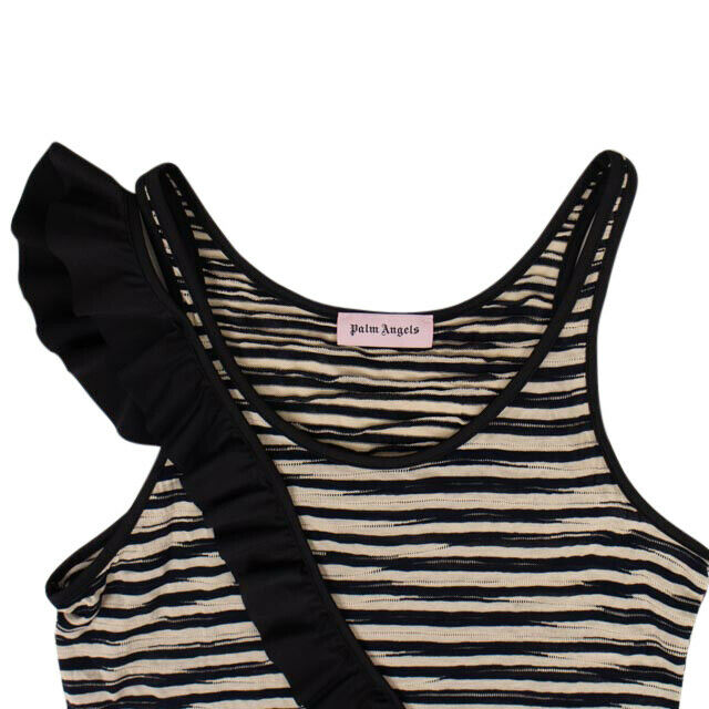Palm Angels Striped Cotton Frill Tank Top - Multi