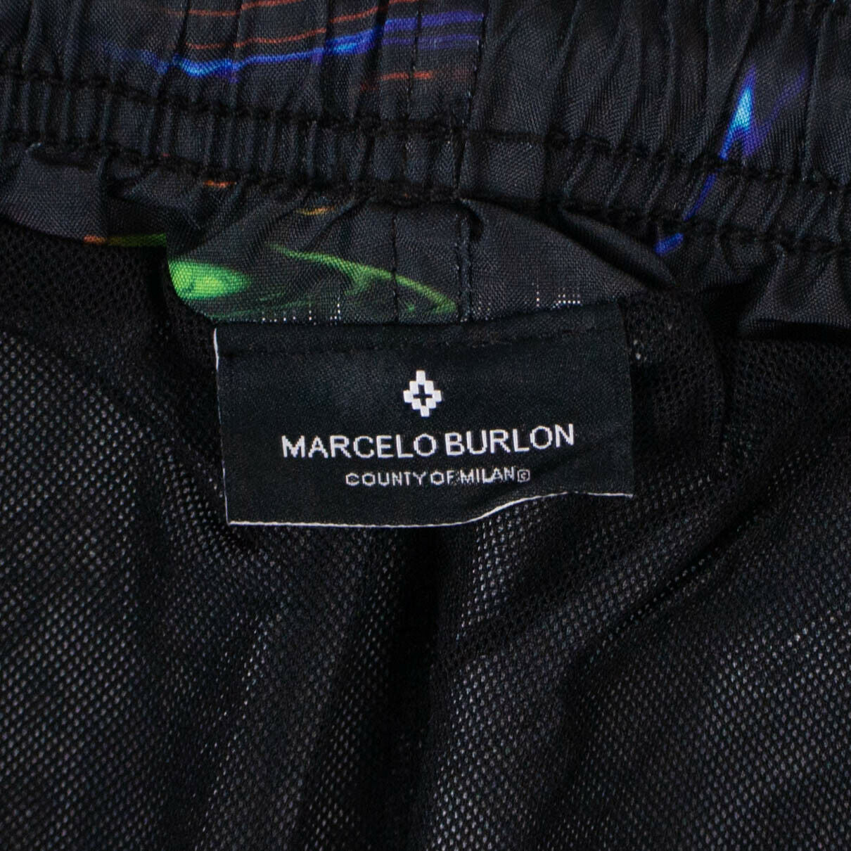 Marcelo Burlon Polyester 'All Over Lights' Beach Shorts - Black