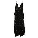 Amiri Silk Star Beaded Asymmetric Long Dress - Black