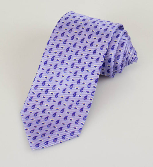 Battisti Napoli Paisley Pattern Neck Tie - Purple