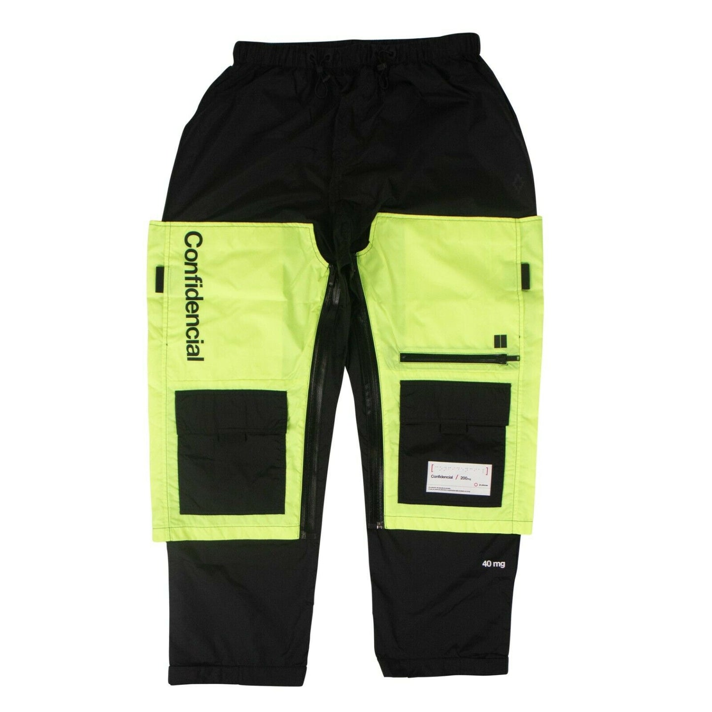 Marcelo Burlon Confidential Panel Pants - Black/Yellow