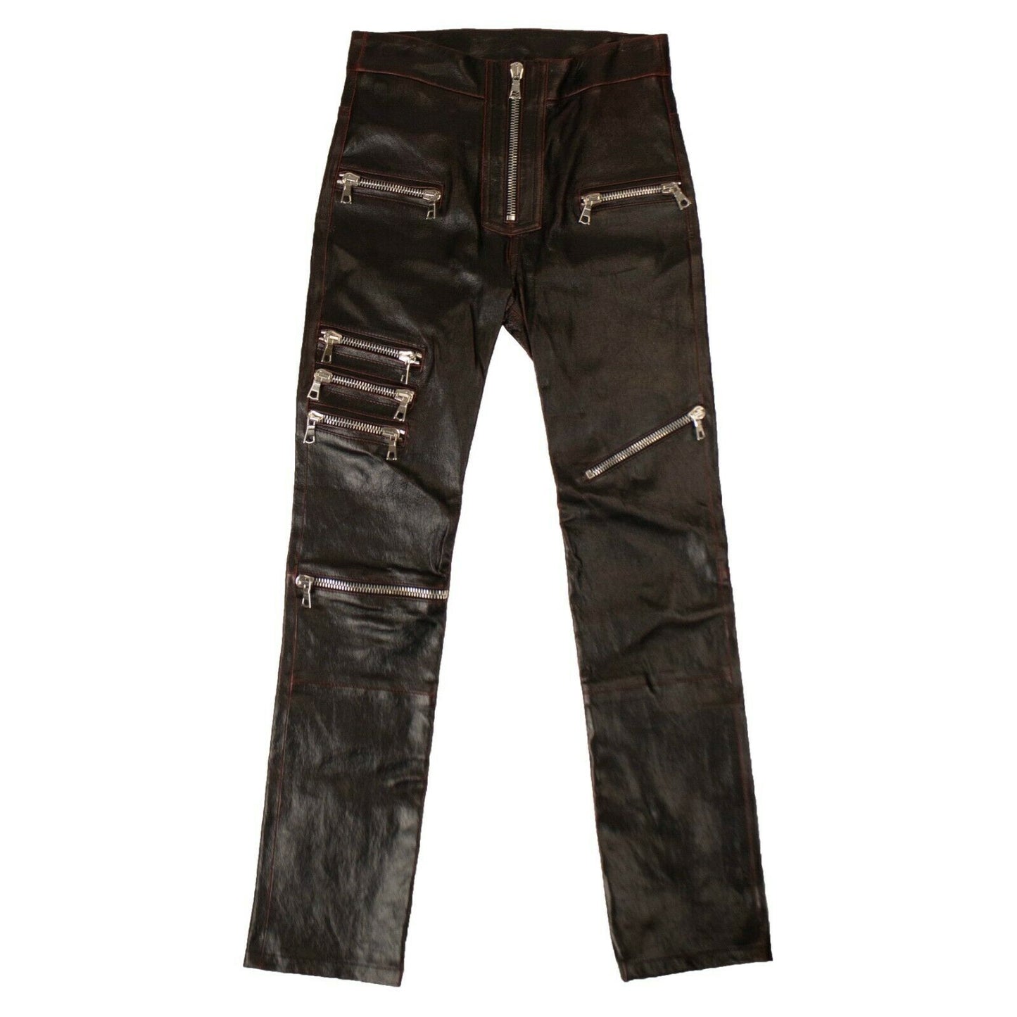 Unravel Project Leather Multi Zip Skinny Pants - Black