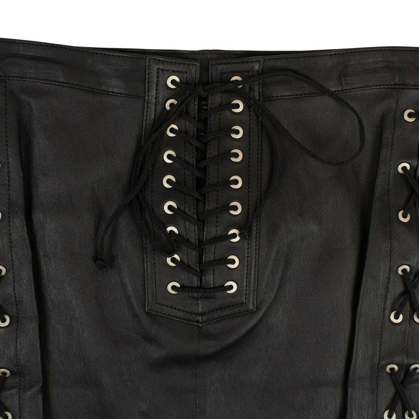 Unravel Project Leather Corset Detail Mini Skirt - Black