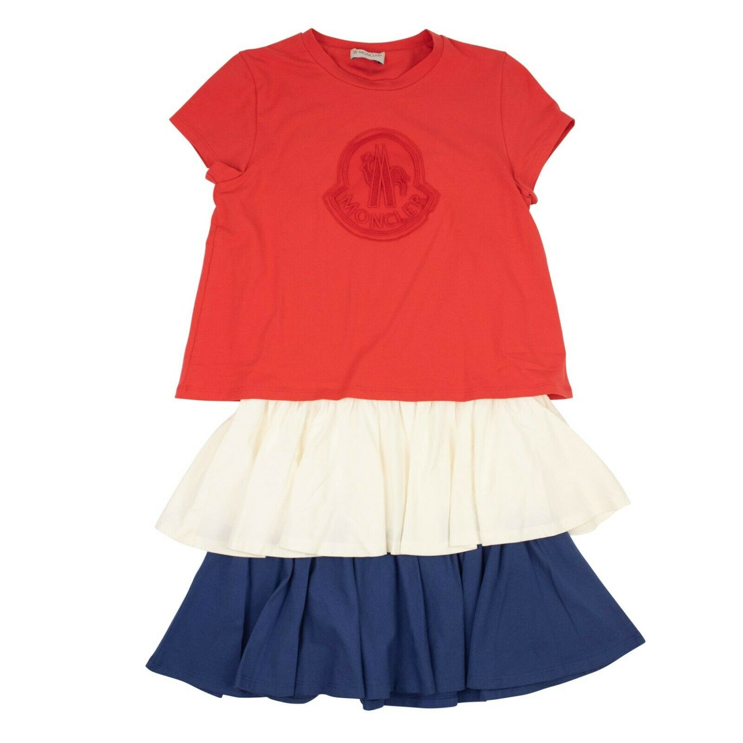 Moncler Layered Ruffle Kid Dress - Red