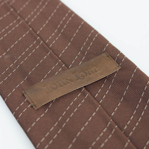 John Lobb Silk Striped Neck Tie - Brown