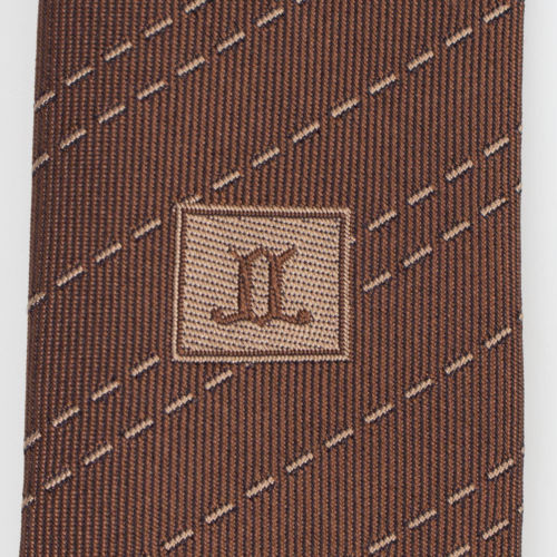 John Lobb Silk Striped Neck Tie - Brown