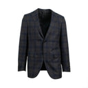 Men's Blue And Gray Plaid Blazer