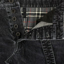 Unravel Project Denim Plaid Asymmetric Skirt - Black