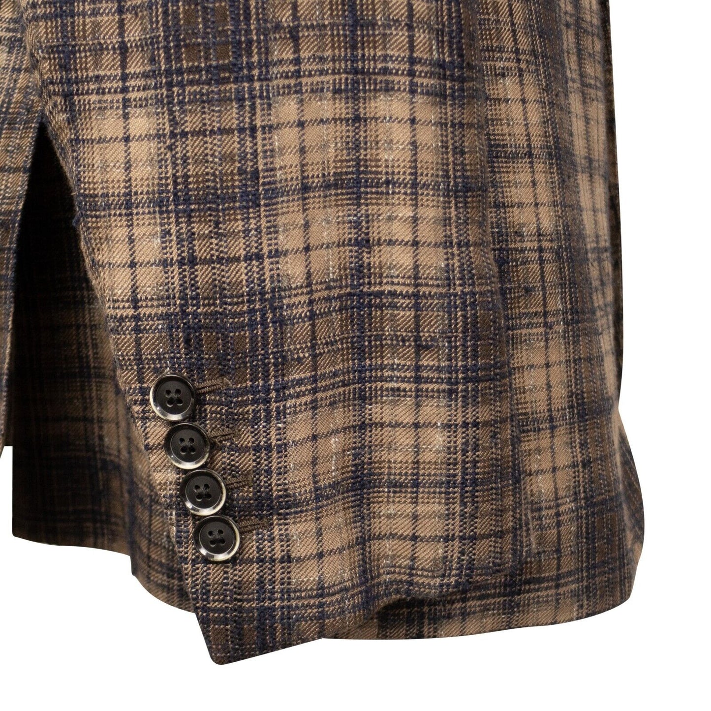 Brown Plaid Single Breasted Blazer