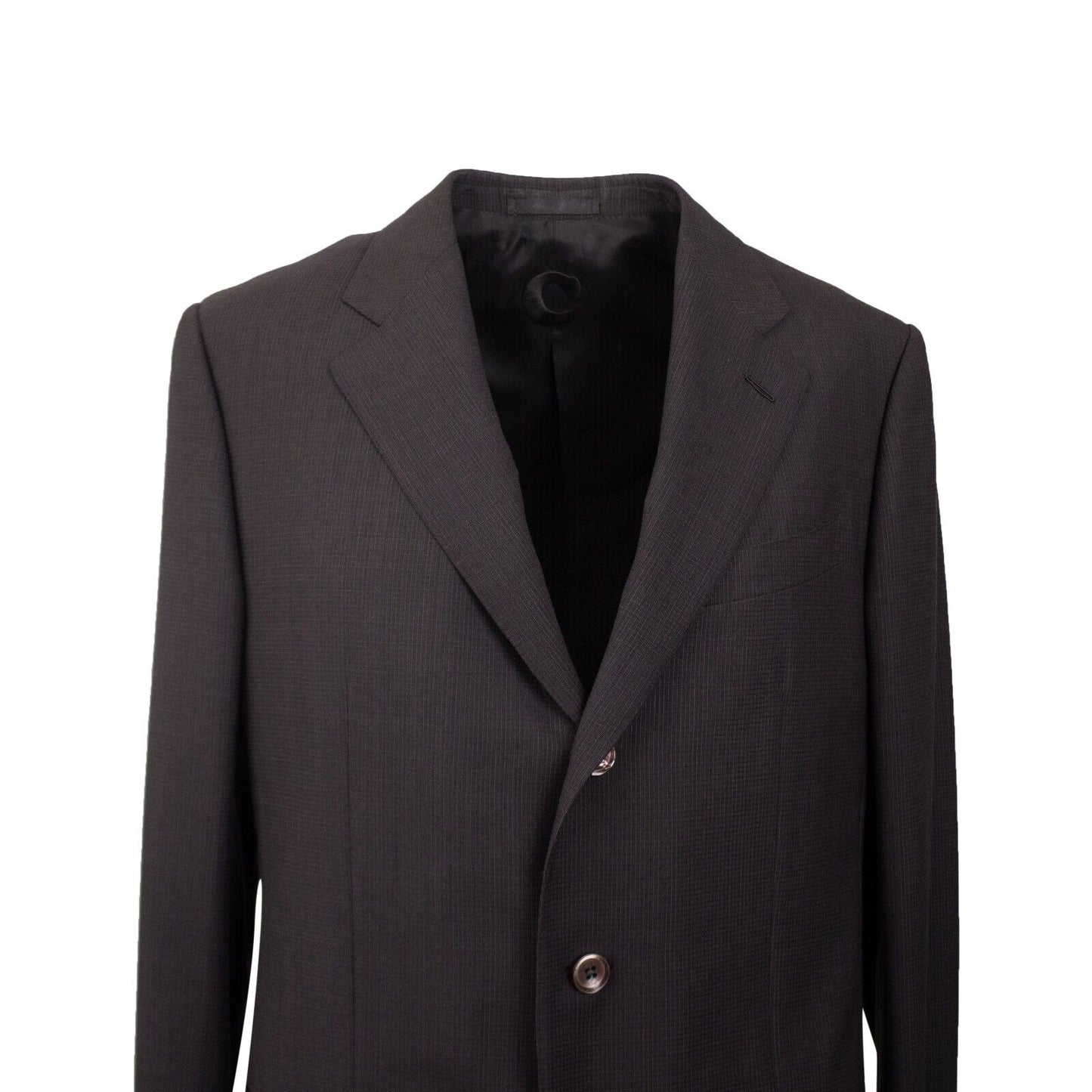 Dark Brown Wool Single Breasted Suit