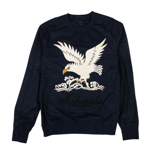 Maharishi Organic Cotton Eagle Woven Track Top - Navy Blue