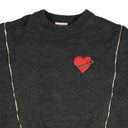 Gray Wool 'Pin My Heart' Zip Detail Sweatshirt