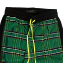 Men's Green Silk Plaid Track Pants