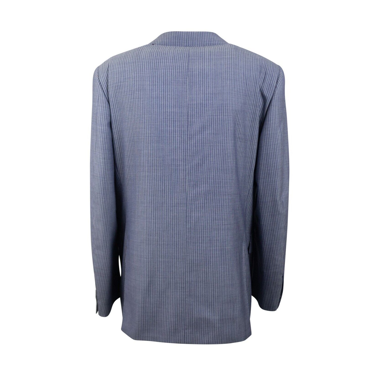 Light Blue Stripe Single Breasted 3 Piece Suit