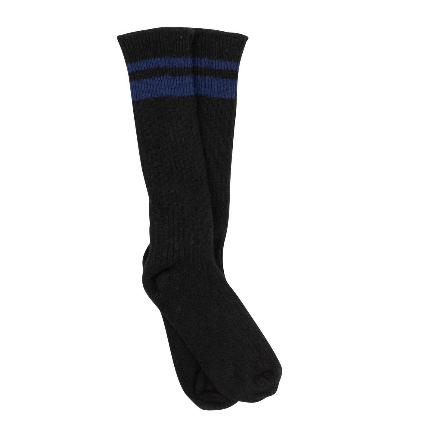 Unravel Project Ribbed Mid Length Socks - Black/Blue