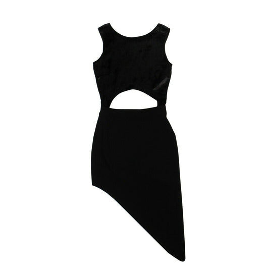 Baja East Galaxy Cut Out Asymmetric Dress - Black