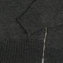 Gray Wool 'Pin My Heart' Zip Detail Sweatshirt