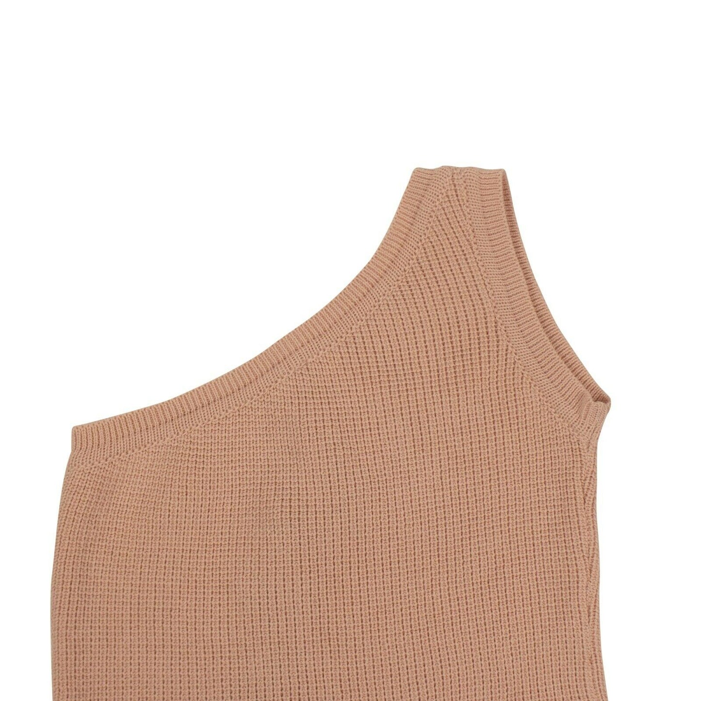 Unravel Project Cotton One Shoulder Knit Mini Dress - Pink