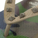 Valentino Rockstud Flip Flops Flats Sandals Shoes - Camouflage