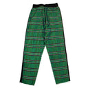 Men's Green Silk Plaid Track Pants