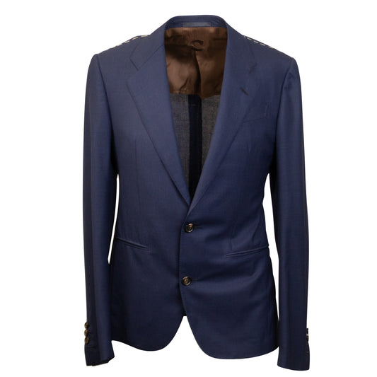 Navy Wool Single Breasted Blazer