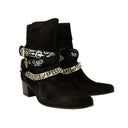 Amiri Bandana Buckle Suede Boots - Black