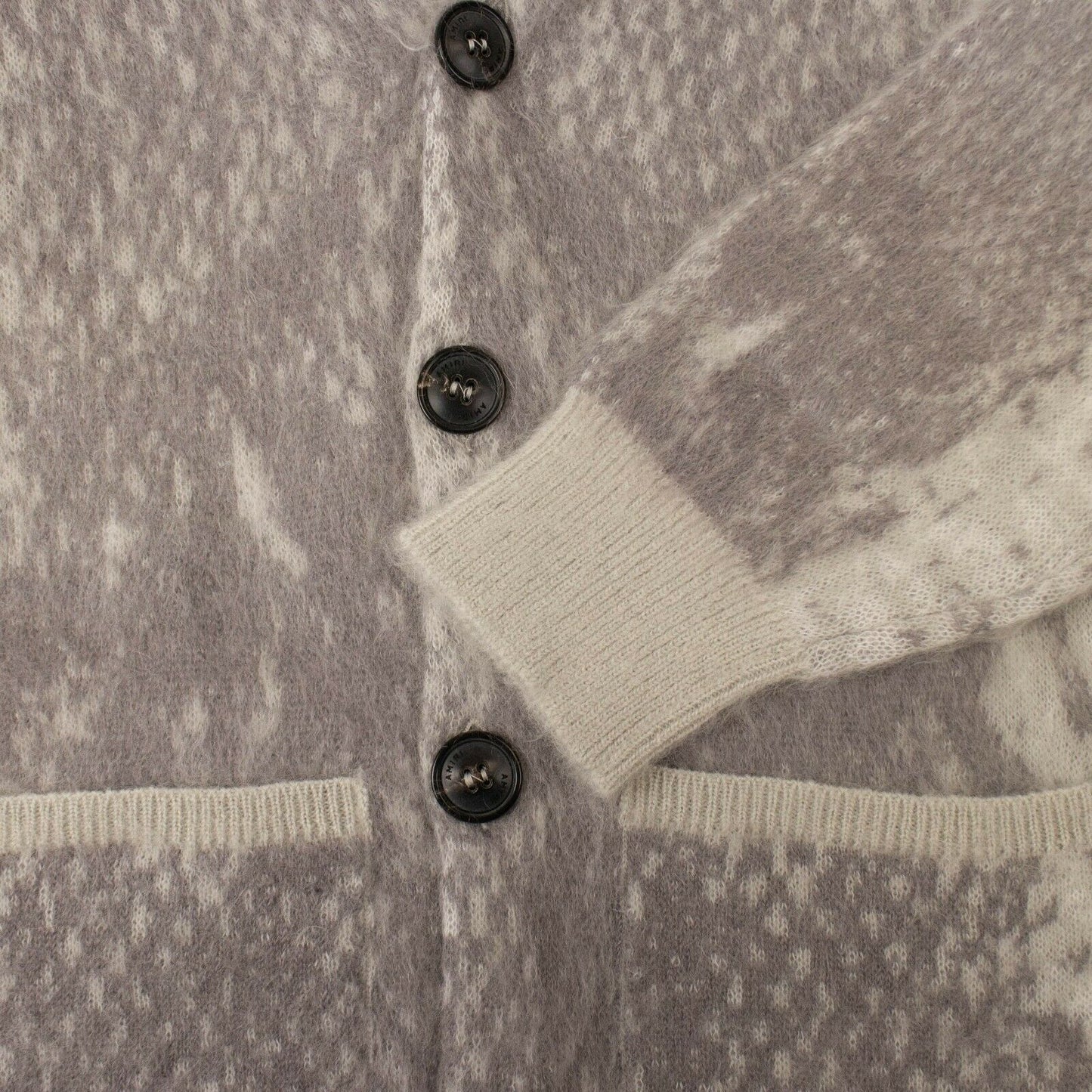 Amiri Oversized Snakeskin Print Cardigan Sweater - Gray