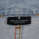 Marcelo Burlon Bleached Denim Slim Jeans Pants - Light Blue